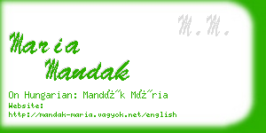 maria mandak business card